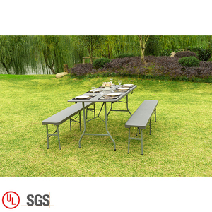 Sala Da Pranzo all'aperto HDPE <span class=keywords><strong>Grigio</strong></span> Scuro di <span class=keywords><strong>plastica</strong></span> pieghevole <span class=keywords><strong>tavolo</strong></span> e sedia set - Product Image 3