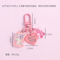 Porte-clés en alliage transparent en forme d'ours mignon couleur bonbon, accessoire de sac ou de téléphone DIY, pendentif de couple