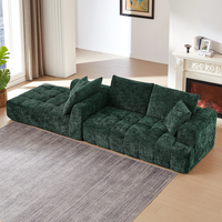 Canapé modulaire en velours côtelé en forme de L, pliable et convertible, avec éponge compressée et emballage sous vide, conception sans armature, pour salon et hôtel