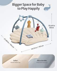 <span class=keywords><strong>Tapis</strong></span> d'éveil pour bébé en forme de coquille, <span class=keywords><strong>tapis</strong></span> de jeu doux et rembourré, jouets suspendus interactifs, tissu non toxique pour le temps passé sur le ventre du nouveau-né, pliable - Product Image 5