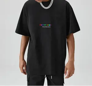 Camiseta de algodão lisa masculina, camiseta unissex de alta qualidade com costura, preta, 100% algodão