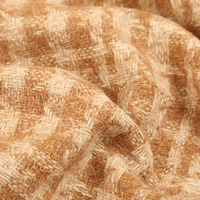 Tissu Tweed Teint en Fil en Gros pour l'Automne et l'Hiver, Tissu Tweed Tissé à Carreaux en Polyester pour Manteaux et Costumes Féminins