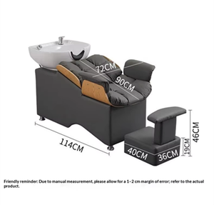 Cama de Masaje Metálica de Diseño Moderno de Fábrica China, Muebles de Salón Económicos con Lavacabezas y Unidad de Lavado Trasero, y Cama para Champú - Product Image 2
