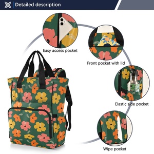 Bolsas de Pañales Impermeables con Diseño de Flores de Puakenikeni Hawaianas, Mochila Portátil para Bebés, Bolsas de Viaje para Mamás - Product Image 2
