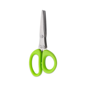 Three Layer Stainless Steel <b>Kitchen</b> <b>Scissors</b> Green Handle For Chopping Scallions Seaweed Baby Food Home Use - Product Image 4