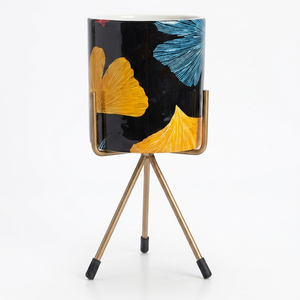 Pot de fleurs décoratif en céramique moderne, émaillé, fait à la main, à motifs floraux, pour hôtels, utilisation en intérieur et en extérieur, sur table - Product Image 1
