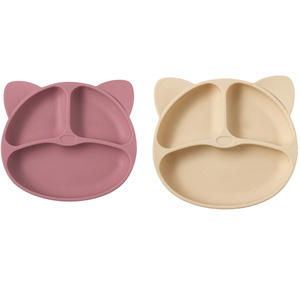 Juego de alimentación de destete con logotipo personalizado, babero, plato, cuenco, cuchara, vajilla de silicona, productos para bebés, juego de alimentación de bebé de silicona para comer para niños - Product Image 1