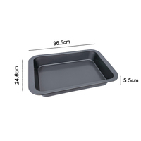 Moule à gâteau rectangulaire en acier au carbone antiadhésif avec couvercle de rangement transparent, compatible lave-vaisselle, durable pour la cuisson de gâteaux et de brownies