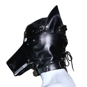 Masque de jeu de rôle SM Sexy Loup en cuir PU avec accessoires métalliques, rose, rouge, noir, étanche, pour adultes, hommes et femmes, pour bal masqué - Product Image 1