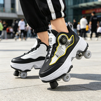 Chaussures à roulettes rétractables pour enfants garçons filles, 4 roues, chaussures de roller cachées, sports d'été en plein air, taille 33-43