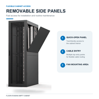Armoire serveur sur pied avec porte vitrée, capacité statique de 1200 kg, système de montage réglable, rack serveur pour usage médical