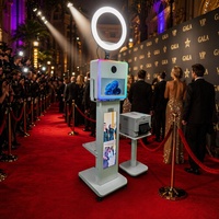 Cabina de Fotos Selfie DSLR con Pantalla Táctil LCD de 15.6 Pulgadas y Pantalla de Vista Previa en Vivo de 29 Pulgadas, Soporte para Impresora, para Centros Comerciales y Comercios Minoristas
