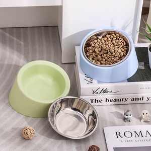 Bol pour animaux de compagnie Chong Ke en matériau PP anti-renversement, bol pour nourriture et eau pour chats et chiens, 15,4x15,4x4,8 cm, pour chats - Product Image 4