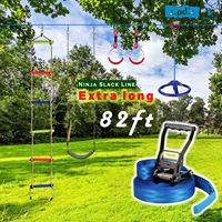 Kit complet Zipdiz Ninja Slider Pulley Fun, nouvel accessoire sportif avec sécurité pour les parcours d'obstacles Warrior et pour créer votre propre parcours.