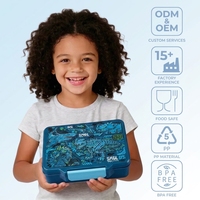 Boîte à lunch bento pour enfants, sans BPA, récipient alimentaire anti-fuite, portable, à une seule couche, boîte à sandwich, pour l'école, pour les étudiants