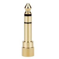 Adaptateur convertisseur de microphone pour casque de type vis de verrouillage en cuivre 3,5 mm 1/8 pouces mâle vers 6,35 mm 1/4 pouces femelle
