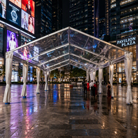 Tente d'événement en PVC transparent avec structure en aluminium, imperméable, pour mariages et fêtes en extérieur, taille personnalisée pour les grands rassemblements