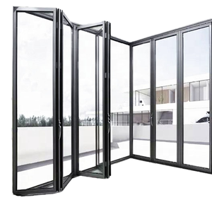 Portes pliantes en verre empilables en alliage d'aluminium de haute qualité, coupe-vent et isolantes thermiquement, adaptées aux jardins de villas. - Product Image 3