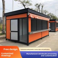 Kiosque mobile en métal MCG de 10 pieds, bar et café, modulaire, mobile, détachable, magasin de proximité extérieur, bureau à vendre