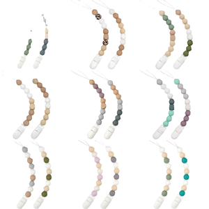 Chaîne de sucette en silicone faite à la main sans BPA pour bébé, attache-tétine pour la dentition, vente en gros, OEM - Product Image 3