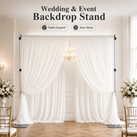 Soporte Telescópico de Aluminio Resistente para Telón de Fondo, Marco Ajustable para Eventos y Bodas, Decoración para Fiestas