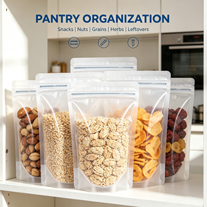 Clear Stand Up Zipper <b>Vacuum</b> <b>Bags</b> Resealable Reusable Airtight Packaging Pouch for Nuts Candy Food - Product Image 6
