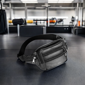 Borsa Unisex con <span class=keywords><strong>cintura</strong></span> in vita in vera pelle con chiusura a cerniera accessorio <span class=keywords><strong>da</strong></span> viaggio <span class=keywords><strong>da</strong></span> <span class=keywords><strong>uomo</strong></span> con motivo a filo realizzato in materiale PU - Product Image 3