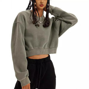 <span class=keywords><strong>Sweat</strong></span>-shirts et pulls à <span class=keywords><strong>capuche</strong></span> pour femmes en velours côtelé rétro lavé, col en V, imperméables, respirants, en élasthanne/coton, hiver, courts - Product Image 2