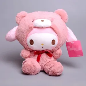 Mainan lucu kartun Sanrioed kecil mewah Kawaii Kuromi Mymelody boneka lembut gantungan kunci mewah Sanrioed