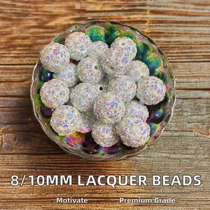 Perles colorées société nouvelle couleur blanche colorée acrylique résine lâche strass boule perles pour bijoux enfants collier fabrication - Product Image 4