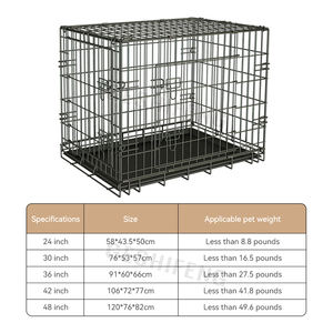Çift kapı evcil hayvan kulubesi sandık kafes katlanabilir ağır köpek kafesi katlanabilir Metal büyük köpek kafesi - Product Image 5