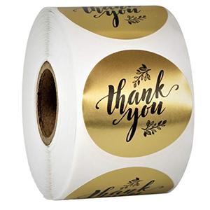 Luxury Custom Round Gold Foil Paper <b>Sticker</b> Vinyl Roll Adhesive Label <b>Logo</b> Business Small Packaging Thank You <b>Stickers</b> - Product Image 1