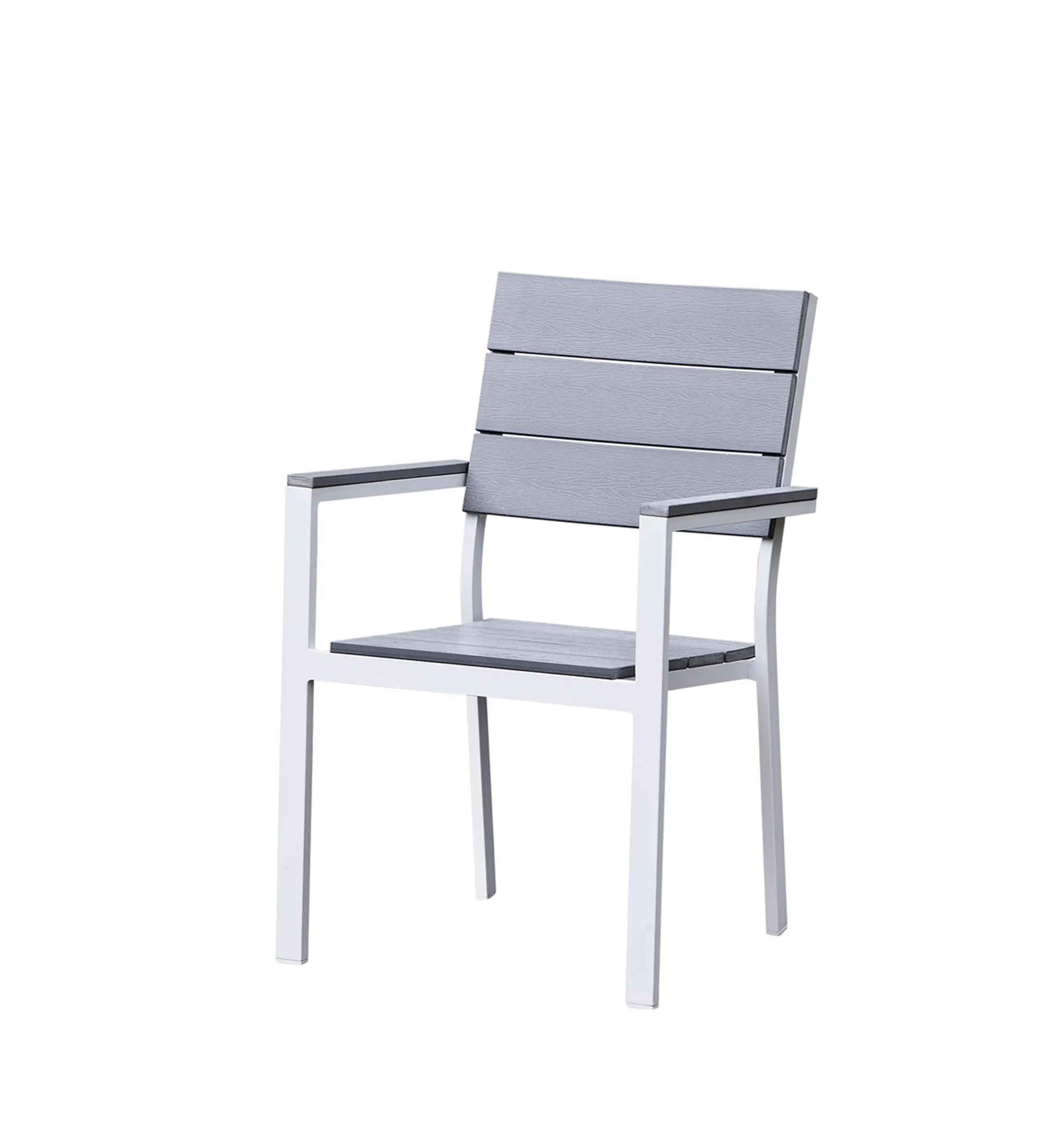 Outdoor furniture plastic wood slats dining chair Aluminum outdoor dinning chair