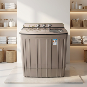 <span class=keywords><strong>Lavadora</strong></span> semiautomática de doble tina de gran capacidad de 15 kg, carga superior, control mecánico, idioma de operación en inglés, para el hogar. - Product Image 1