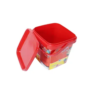 Best Price Plastic Chocolate Food Barrels Grade Plastic Bucket Candy Pails Rectangular Plastic Food Bucket With Lid