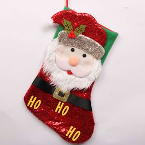 Nouveauté 2023 : Sacs cadeaux chaussettes de Noël rouges, personnalisables (couleur et logo), service OEM, en tissu, pour décoration de Noël - Product Image 4