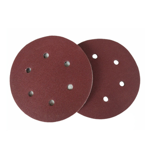 Màu Đỏ Nhôm Oxit 5 Sander Đĩa Với 0/6/8/15/17 Lỗ 1Mm Dày Móc Vòng Lặp Sanding Đĩa Cho Gỗ OEM Tùy Chỉnh - Product Image 2
