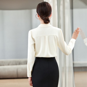2026 고품질 단색 워크 패션 오피스 정장 여성 셔츠 비즈니스 판매 호텔 기본 셔츠 - Product Image 2