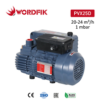 Pompa Vakum Rotary Vane Berpelumas Oli Industri Kecil Wordfik PVX25D 20-24m³/jam 0.75kW untuk Mesin Pengemas Vakum
