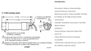 JINIL Marca C7027A C7064A <span class=keywords><strong>Detector</strong></span> Queimador De Gás Sensor De Chama Sensor De <span class=keywords><strong>Detector</strong></span> De Chama - Product Image 5