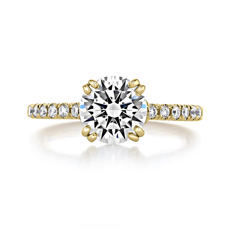Pave Moissanite Ring Moissanite Engagement Ring