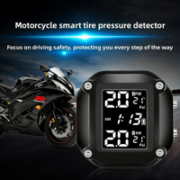 Sistem Pemantau Tekanan Ban Nirkabel untuk Sepeda Motor, Pengisian Daya USB TPMS untuk Sepeda Motor dengan 2 Sensor Eksternal Layar LCD