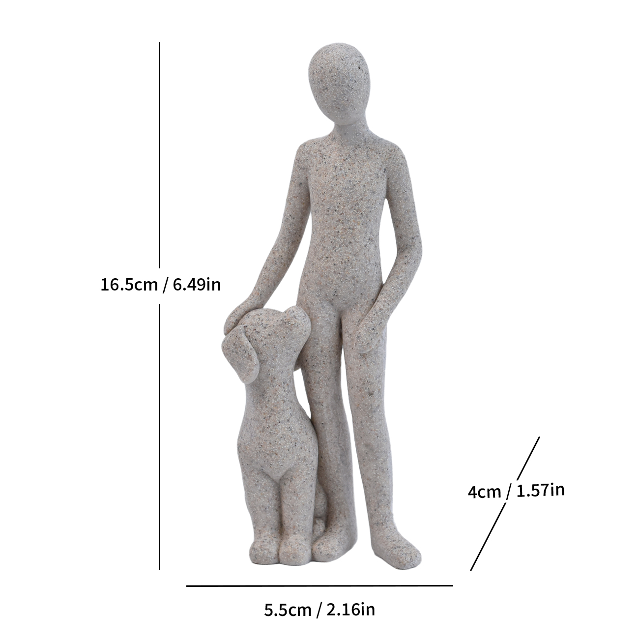 Homme et Chien A - Couleur Grès