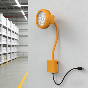 Lampe d'atelier LED à col de cygne portable, dimmable, en aluminium, protection IP65, 20W, 130 lumens, fournie par le fabricant - Product Image 6