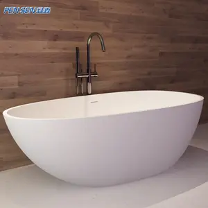 Chinesischer Hersteller New Design Hotel Große ovale freistehende Badewanne mit fester Oberfläche