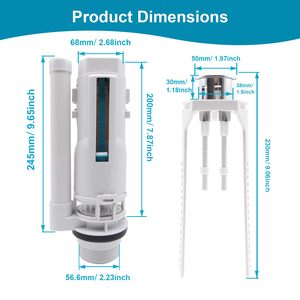 Kit de remplacement de valve de chasse d'eau pour réservoir de toilettes, 2 pouces, pièce de réparation de siphon à double chasse, compatible avec les réservoirs séparés Geberit - Product Image 3