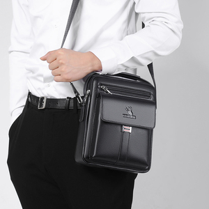 Borsa a Tracolla Multifunzionale in <span class=keywords><strong>Pelle</strong></span> PU Personalizzabile con LOGO, per Lavoro e Affari, Grande Capacità, Regalo per <span class=keywords><strong>Uomo</strong></span> - Product Image 6