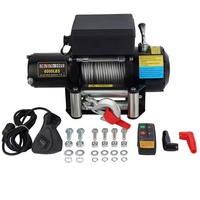 Treuil électrique 12V 12000LBS avec câble en acier et télécommande sans fil pour camions et bateaux, hauteur de levage de 30m