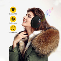 Casque audio sans fil intelligent à réduction de bruit active 5.4, circum-auriculaire, pour le sport, avec écouteurs en velours – Chaud pour l'hiver