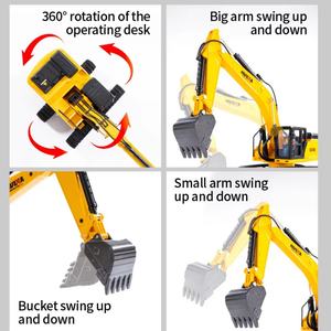 Modèle de Véhicule de Construction Excavatrice Statique pour Enfants, Jouet Camion SJY-1150, Échelle 1:35, en Alliage Métallique Moulé sous Pression - Product Image 5